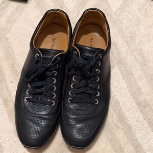 Magnanni Black Leather Men's Sneakers Size 10